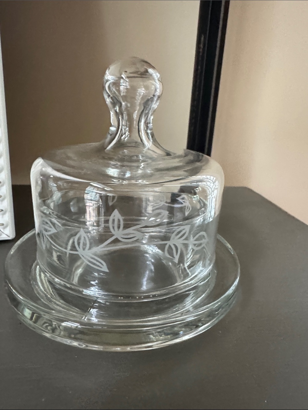 Vintage Clear Glass Butter Dish
